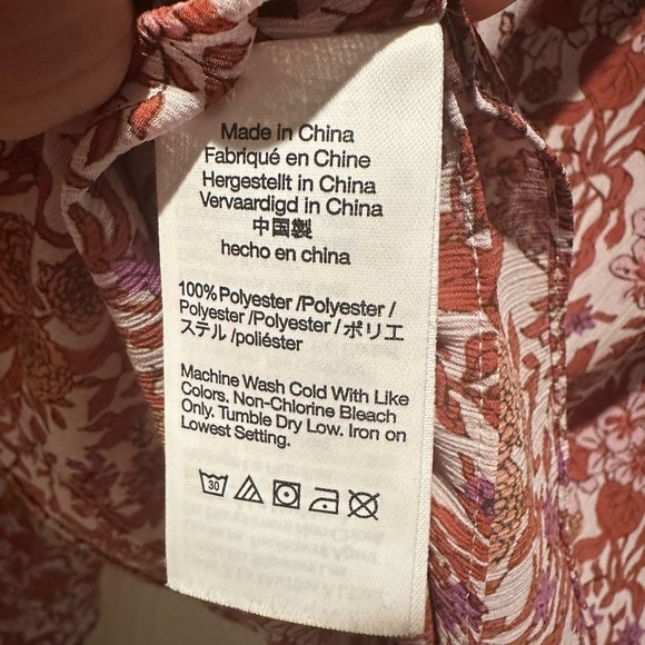 J.Crew Ruffle Crinkle Chiffon Blouse Floral Top Spring‎ Summer Casual Size Large - Picture 13 of 14